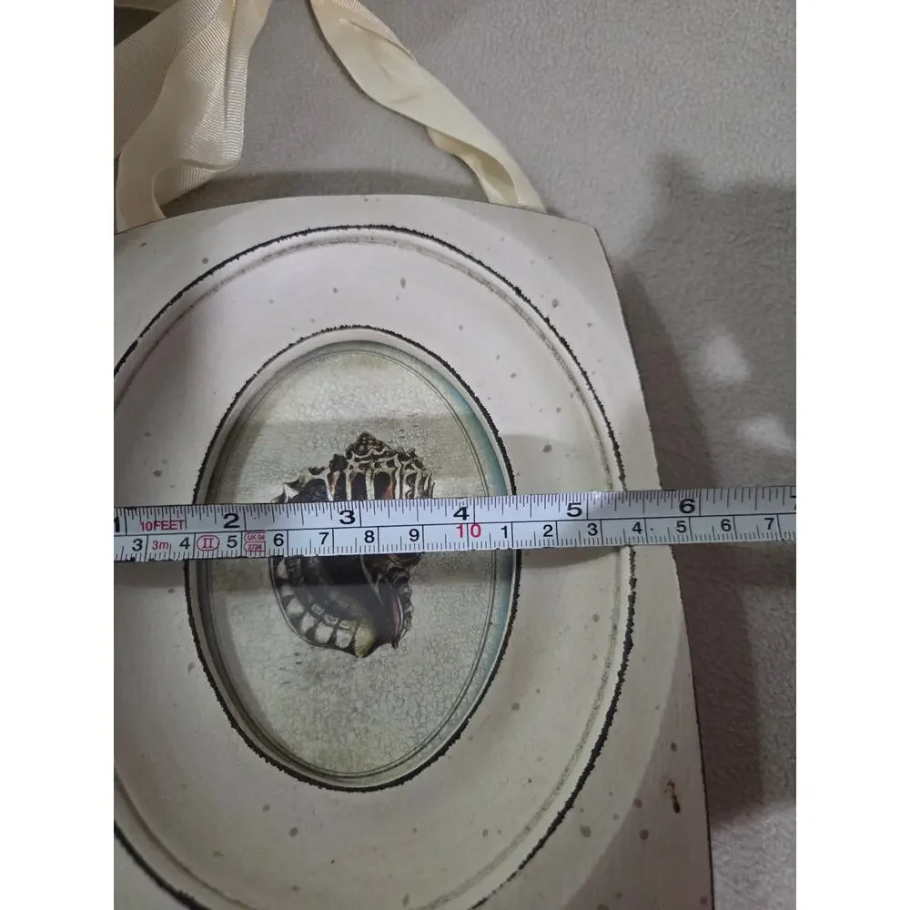 Oval Ribbon Hanging 3d Picture Frame Shabby Chic Coastal Cottage Core